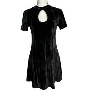 Black Swan Black Dress Velour Keyhole Mini Women’s Size M Party Stretch
